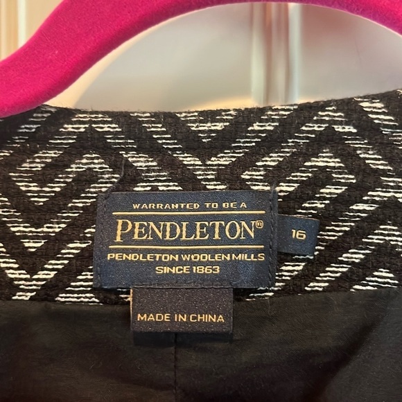 Pendleton 100% cotton all over geometric work career professional blazer size 16 - Picture 7 of 13
